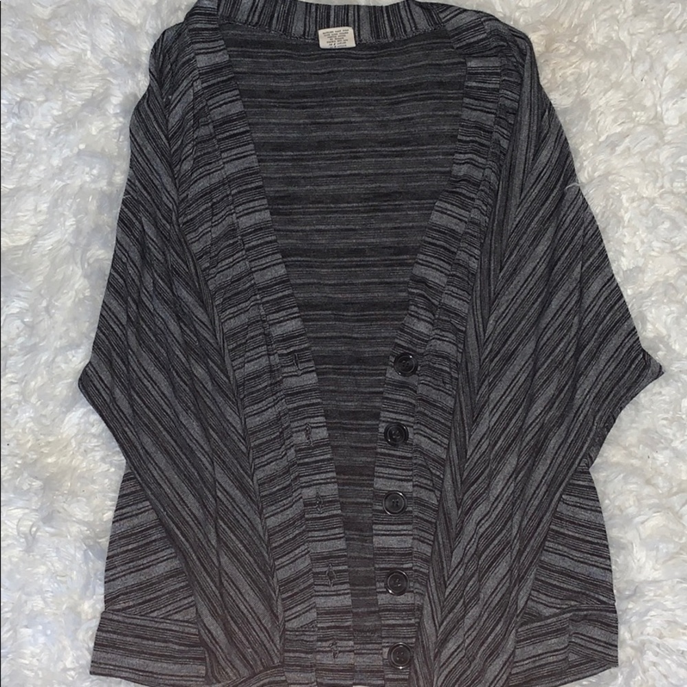 Grey Striped Cardigan